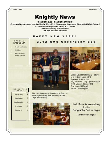 Volume 2, Issue 1 - Greenville County School District