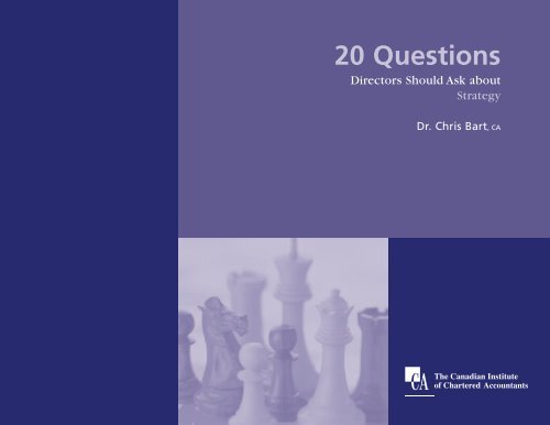 CICA 20 QUESTIONS Strategy - Institute of Chartered Accountants ...