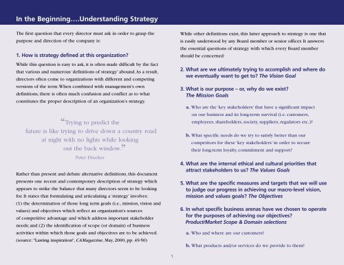 CICA 20 QUESTIONS Strategy - Institute of Chartered Accountants ...