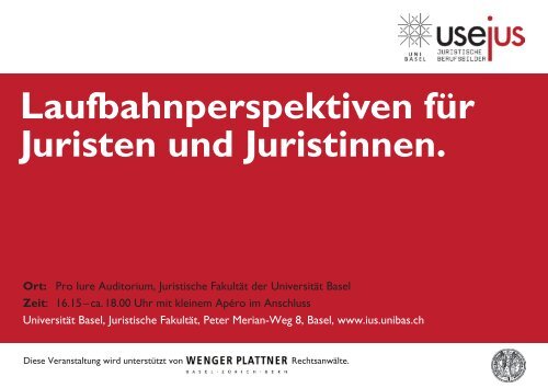 Laufbahnperspektiven fÃ¼r Juristen und Juristinnen. - Wenger Plattner