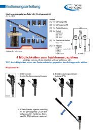 Bedienungsanleitung - hansewerkzeug