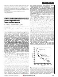 Isotopic evidence for Late Cretaceous plumeÂ±ridge interaction at the ...