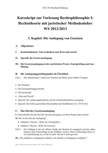 Rechtstheorie mit juristischer Methodenlehre WS 2012/2013