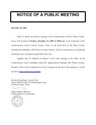 NOTICE OF A PUBLIC MEETING - Harris County's New Web Site!