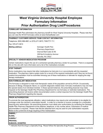 Formulary Exception / Prior Authorization Request Form - Geisinger ...