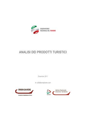 analisi dei prodotti turistici - ONT Osservatorio nazionale del Turismo