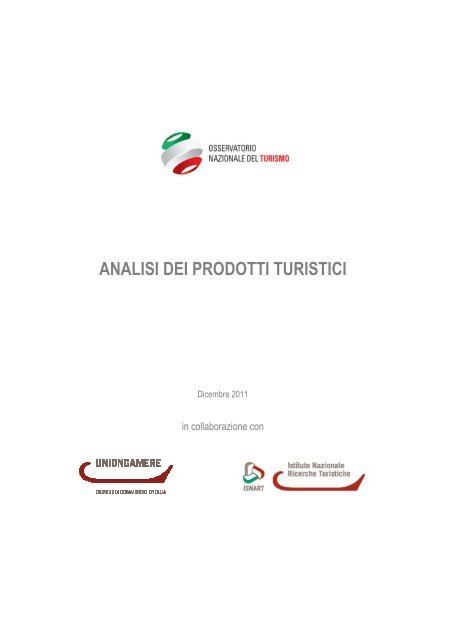 analisi dei prodotti turistici - ONT Osservatorio nazionale del Turismo