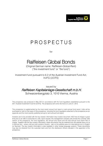 P R O S P E C T U S Raiffeisen Global Bonds