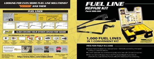 800-300 Fuel Line Repair Kit FEATURES - Dorman Products