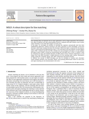 Pattern Recognition MSLD: A robust descriptor for line matching