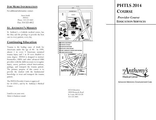 PHTLS Course - St. Anthony's Medical Center