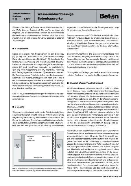 Wasserundurchlässige Betonbauwerke - HeidelbergCement