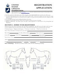 Registration Application - United States Lipizzan Federation