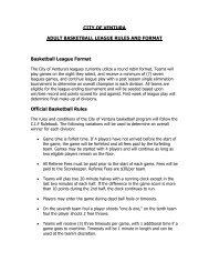 CITY OF VENTURA ADULT BASKETBALL LEAGUE RULES AND ...