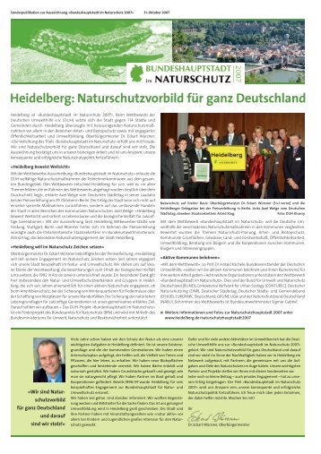 Naturschutzvorbild für ganz Deutschland - Stadt Heidelberg