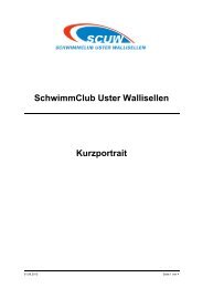 Kurzportrait-SCUW 01.09.2013 - Schwimmclub Uster