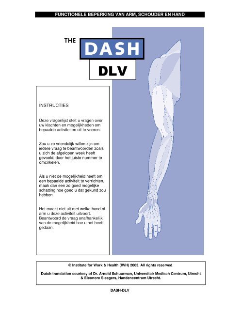 functionele beperking van arm, schouder en hand instructies