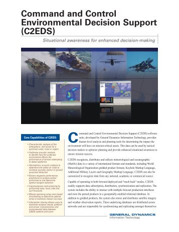 Command and Control Environmental Decision Support (C2EDS)