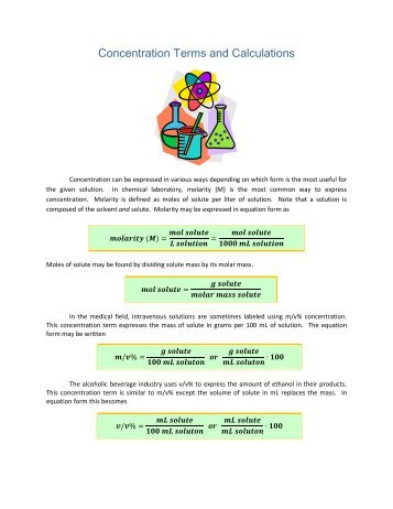 Concentration Terms and Calculations - Quantum