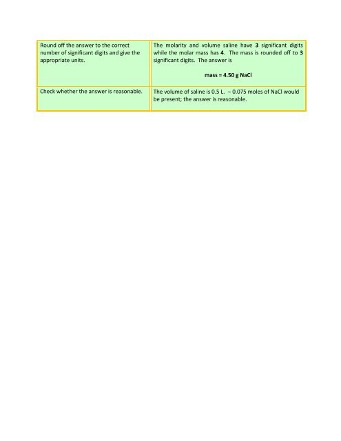 Concentration Terms and Calculations - Quantum