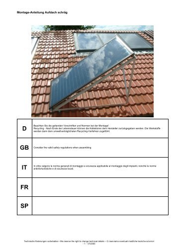 Aufdach schrägmontage 300N2P plus (PDF) - Startec