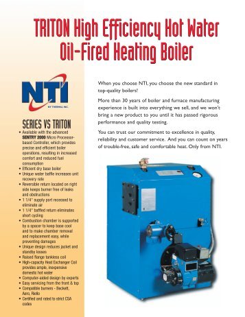 TRITON High Efficiency Hot Water Oil-Fired ... - NY Thermal Inc.