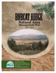 Bobcat Ridge Management Plan - City of Fort Collins, CO
