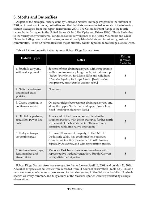 Bobcat Ridge Management Plan - City of Fort Collins, CO