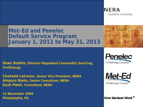 Met-Ed and Penelec Default Service Program January ... - FirstEnergy