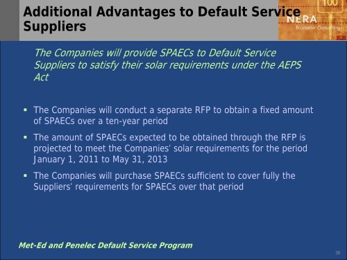 Met-Ed and Penelec Default Service Program January ... - FirstEnergy