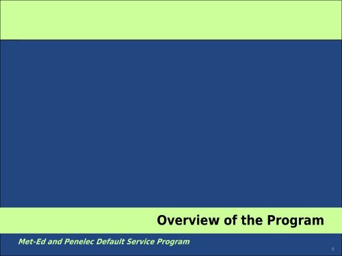 Met-Ed and Penelec Default Service Program January ... - FirstEnergy