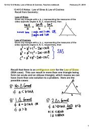 13-4 & 13-5 Notes, Law of Sines & Cosines, Teacher.notebook