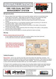 DBE 150S DUAL BATTERY MANAGEMENT ... - Piranha Offroad