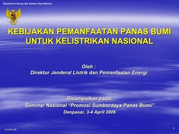 kebijakan pemanfaatan panas bumi untuk kelistrikan nasional