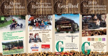 Veranstaltungs- programm - Gasthaus Goglhof