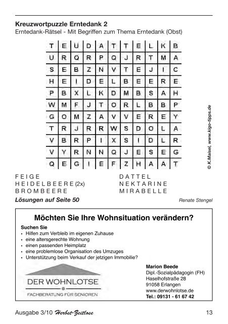 Älterwerden und Eigentum? Klaus Düthorn - Herbst-Zeitlose