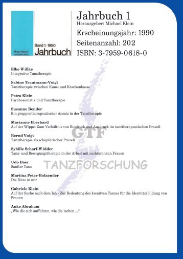 Jahrbuch 1 - Gesellschaft für Tanzforschung