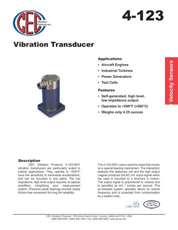 4-123 Spec Sheet - CEC Vibration Products