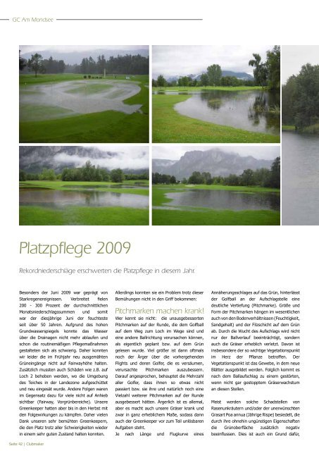 Club Magazin Ausgabe 2 2009 - Golfclub Mondsee