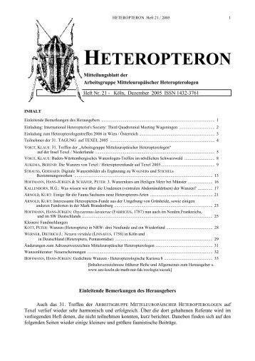 Teilnehmer der 31. TAGUNG auf TEXEL - Heteropteron