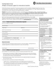 Affidavit of Financial Support - Ohio State University