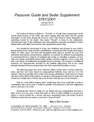 Passover Guide and Seder Supplement 5761/2001 - Hillel