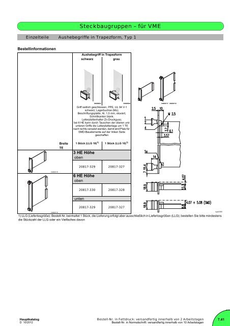 Download PDF-Katalog, Kapitel Frontplatten, Steckbaugruppen ...