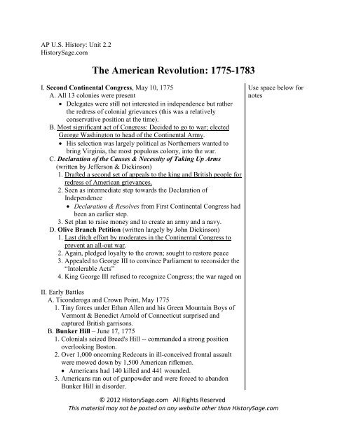 The American Revolution: 1775-1783 - historysage.com