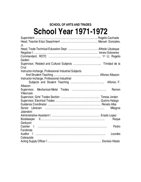 School Year 1971-1972 - Whiffyskunk.com