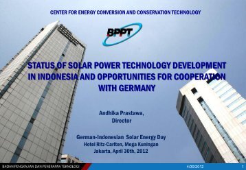 status of solar power technology development in indonesia and ...