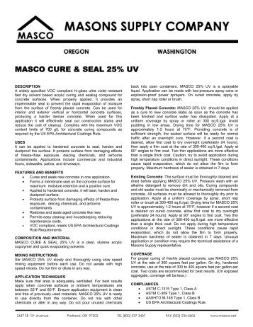Masco CURE & SEAL 25 UV 7.26.12.pdf - masco.net