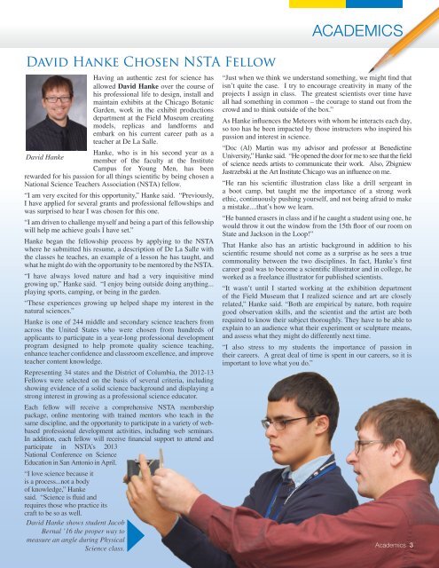 Winter 2013 Issue - De La Salle Institute