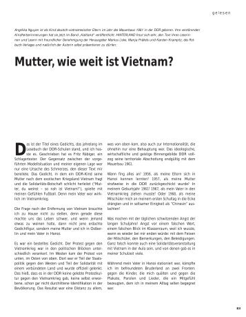 Mutter, wie weit ist Vietnam? - Hinterland Magazin