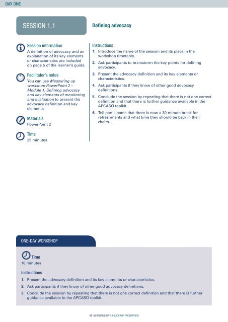 Measuring Up: Facilitators guide - Monitoring and Evaluation NEWS